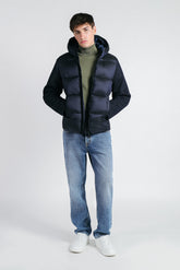 GIUBBOTTO IMBOTTITO CON MANICHE IN RIB BLEU